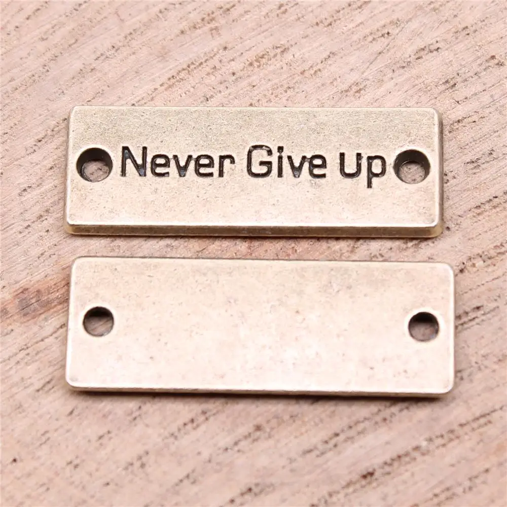 Never Give Up Charms For Jewelry Making Findings Handmade DIY Craft 5pcs Antique Bronze Color 28x10mm
Never Give Up Charms For Jewelry Making Findings Handmade DIY Craft 5pcs Antique Bronze Color 28x10mm
