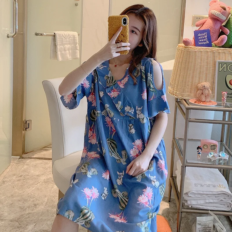 Summer Women Cute Nightdress Girls Plus Size Cotton Sleepwear Dress Fruit Printing Nightgown Casual Cartoon Pyjamas Night Dress
Summer Women Cute Nightdress Girls Plus Size Cotton Sleepwear Dress Fruit Printing Nightgown Casual Cartoon Pyjamas Night Dress