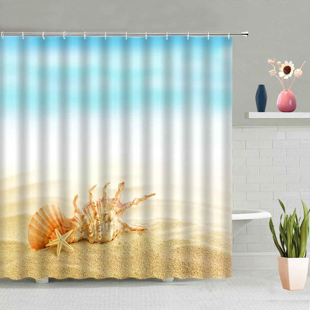 Blue Ocean Beach Shower Curtain Starfish Stone Summer Scenery Bathroom Bathing Curtains Screen Hanging With Hooks Set Washable
Blue Ocean Beach Shower Curtain Starfish Stone Summer Scenery Bathroom Bathing Curtains Screen Hanging With Hooks Set Washable