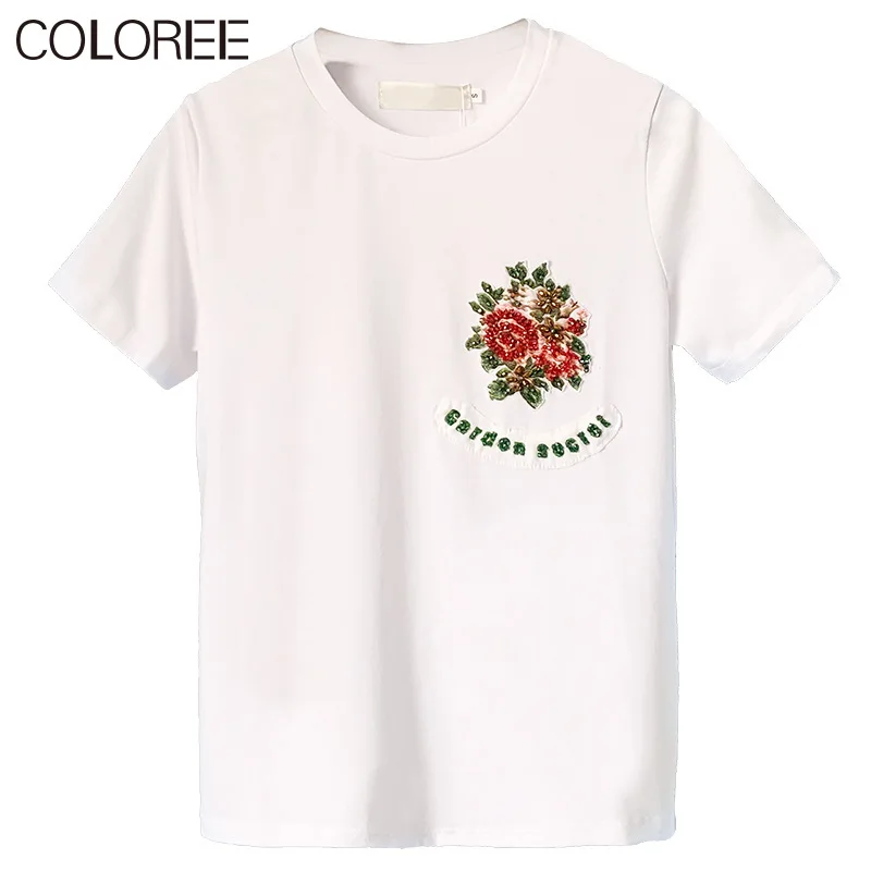 Runway Designers Top Femme Elegant O-neck Short Sleeve Floral Embroidery Cotton T-Shirts Korean Fashion Summer Clothes 2021
Runway Designers Top Femme Elegant O-neck Short Sleeve Floral Embroidery Cotton T-Shirts Korean Fashion Summer Clothes 2021