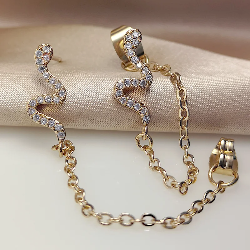 New Punk Crazy Twisted Chain Snake Earrings for Women Personality Gold Metal Animal Long Earrings Womens Brinco Fashion Jewelry
New Punk Crazy Twisted Chain Snake Earrings for Women Personality Gold Metal Animal Long Earrings Womens Brinco Fashion Jewelry