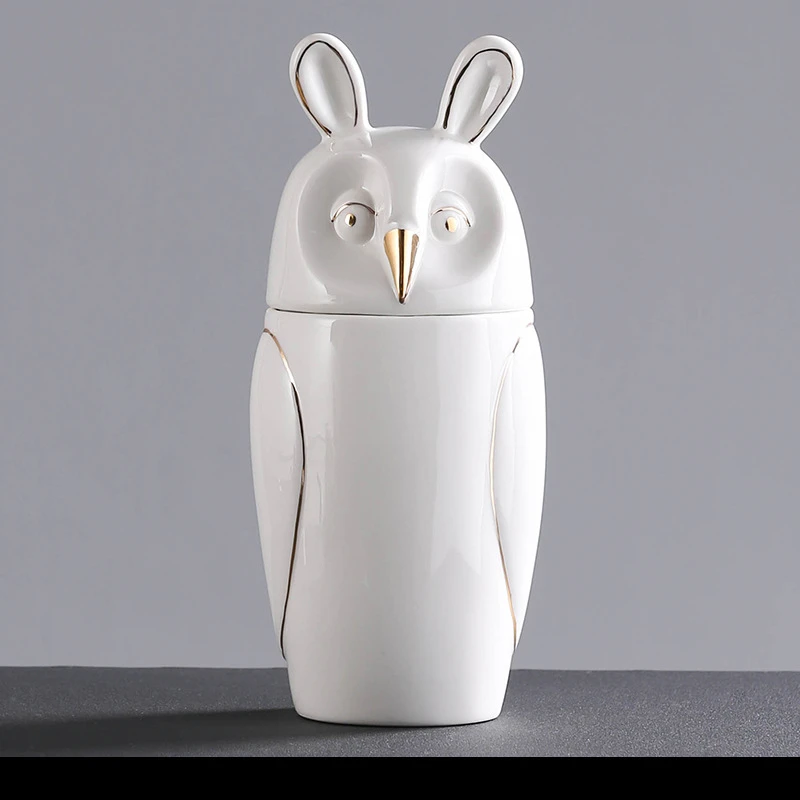 New Nordic White Ceramics Owl Tank storage Dried fruit Candy Storage tank Home Decoration Animal Statue Desktop Room Adornment
New Nordic White Ceramics Owl Tank storage Dried fruit Candy Storage tank Home Decoration Animal Statue Desktop Room Adornment
