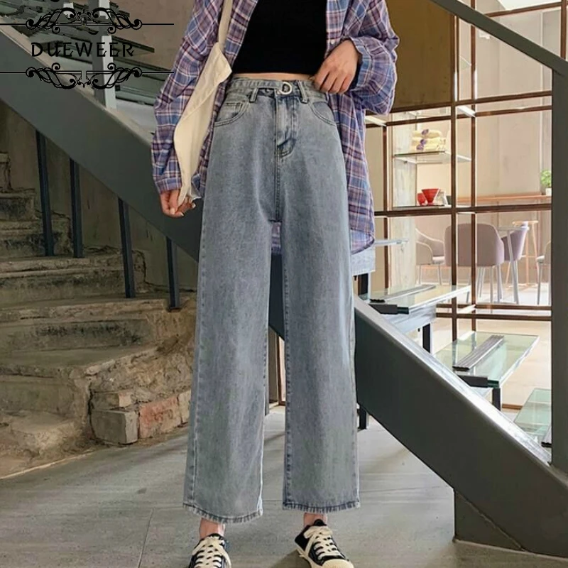 Dueweer Jeans Women Denim Pants High Waist Ankle-length Washed Fashion Casual Korean Style Streetwear Autumn
Dueweer Jeans Women Denim Pants High Waist Ankle-length Washed Fashion Casual Korean Style Streetwear Autumn