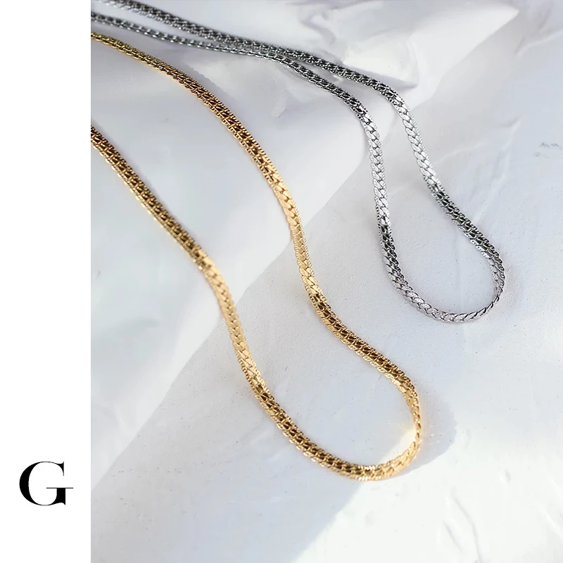 GHIDBK Fashion Vintage Snake Necklaces For Women Simple Thin Flat Titanium Steel Chain Choker 2021 New Designer Accessories
GHIDBK Fashion Vintage Snake Necklaces For Women Simple Thin Flat Titanium Steel Chain Choker 2021 New Designer Accessories