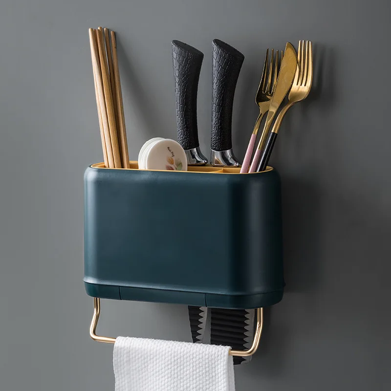 Wall Mounted Towel Holder Knife Stand 3 Grids Plastic Storage Container Chopsticks Spoon Drain Drying Rack Kitchen Hooks
Wall Mounted Towel Holder Knife Stand 3 Grids Plastic Storage Container Chopsticks Spoon Drain Drying Rack Kitchen Hooks
