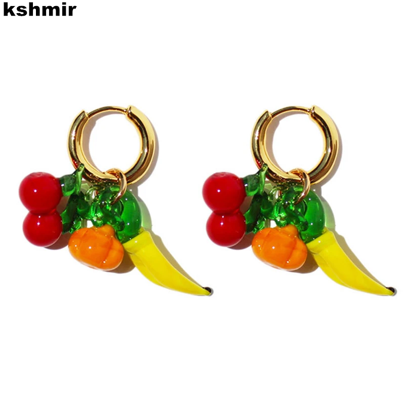 kshmir New style. Glaze. Pumpkin. Banana. Cherry earrings, round earrings, fashion women's refined metal steel earrings 2021
kshmir New style. Glaze. Pumpkin. Banana. Cherry earrings, round earrings, fashion women's refined metal steel earrings 2021