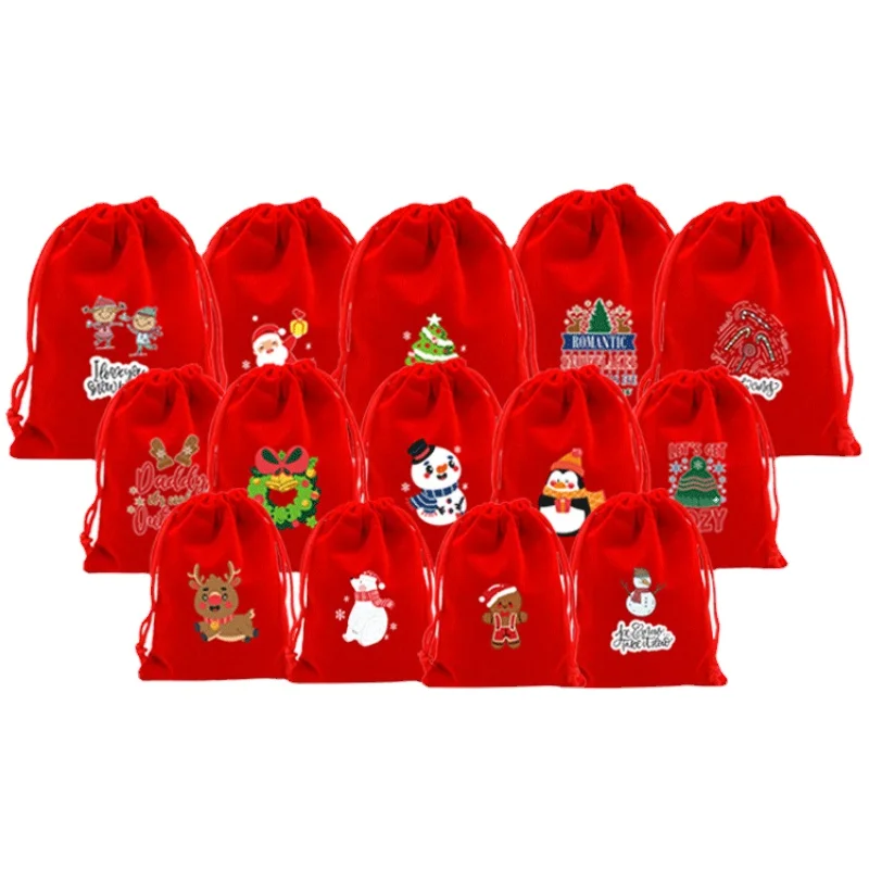 50pcs/lot red velvet Christmas theme gift bag 9x12cm 13x18cm for Christmas candy gift packaging precious jewelry storage bag
50pcs/lot red velvet Christmas theme gift bag 9x12cm 13x18cm for Christmas candy gift packaging precious jewelry storage bag
