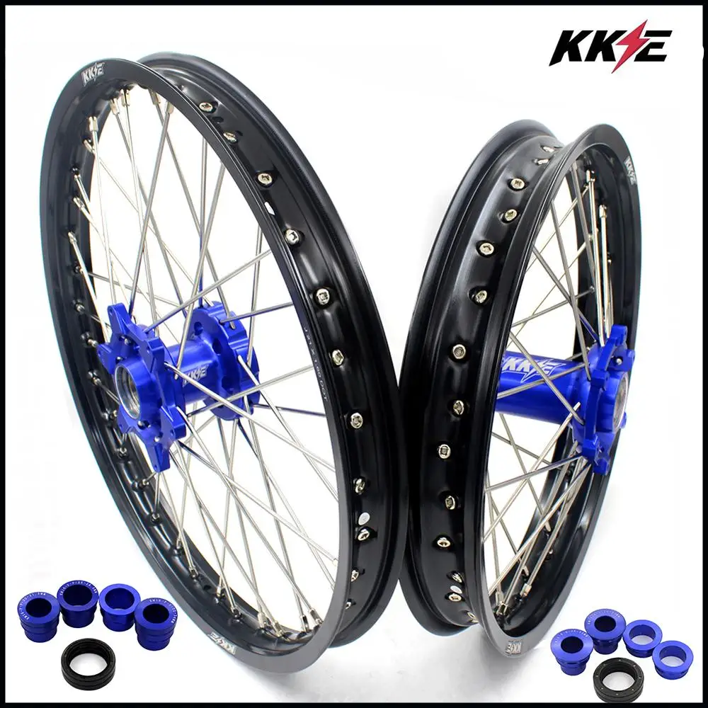 Колесные диски KKE 21 & 18 Enduro для HK TE TC FE FC 125 250 350 450 2014 2021 синяя втулка|motorcycle wheel|wheel for