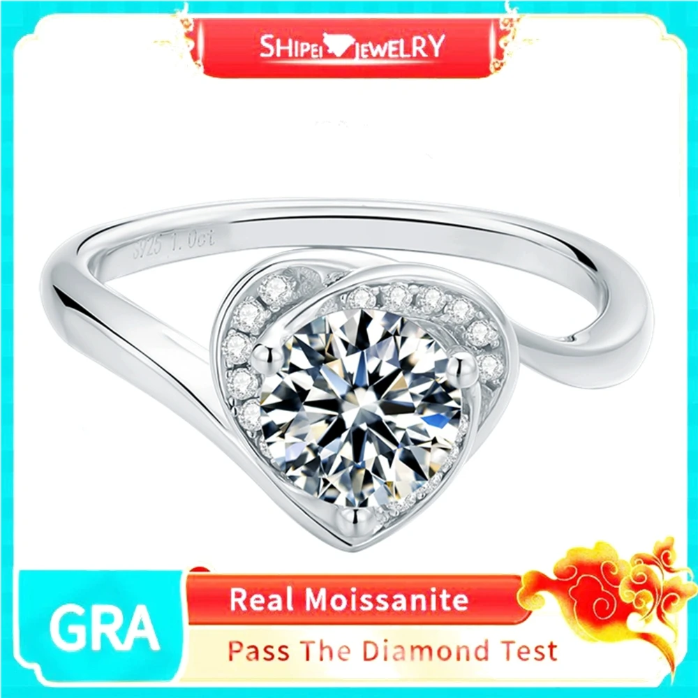 Shipei Solid 925 Sterling Silver 3EX Cut 1CT D Color Real Moissanite VVS1 Diamonds Wedding Engagement Ring Fine Jewelry With GRA
Shipei Solid 925 Sterling Silver 3EX Cut 1CT D Color Real Moissanite VVS1 Diamonds Wedding Engagement Ring Fine Jewelry With GRA