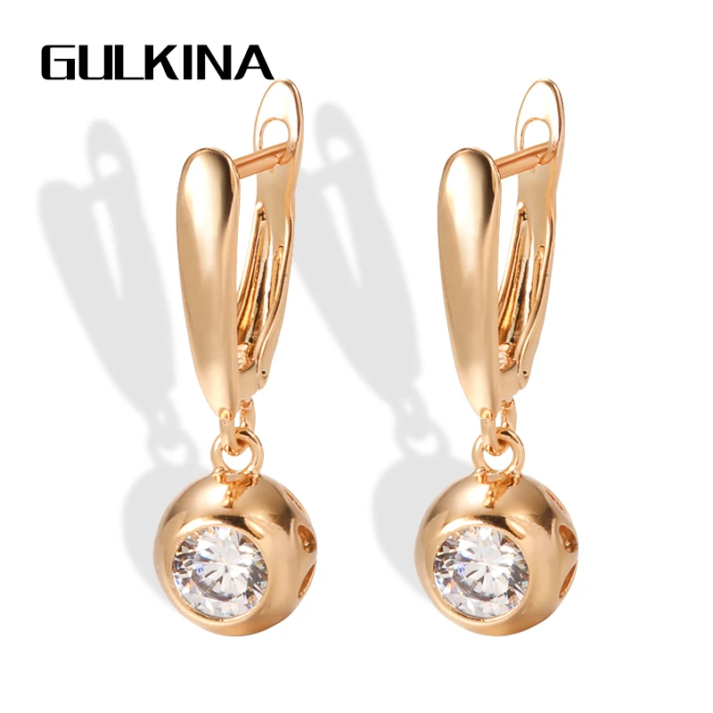 Gulkina Luxury 585 Rose Gold Women Long Earrings Round White Natural Zircon Dangle Earrings Fine Gift Casual Fashion Jewelry
Gulkina Luxury 585 Rose Gold Women Long Earrings Round White Natural Zircon Dangle Earrings Fine Gift Casual Fashion Jewelry