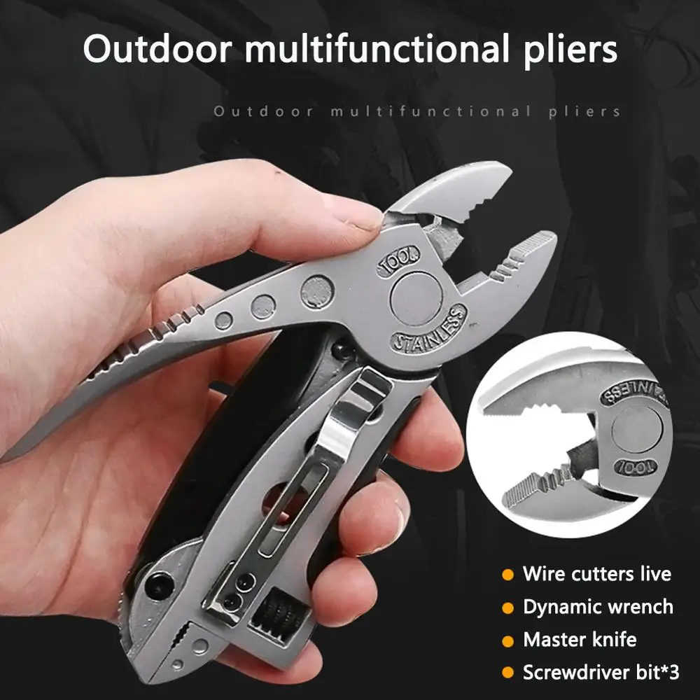 Multifunctional Pliers Non-slip Wrench Crimping Plier Stainless Steel Wire Cable Cutter Adjustable Wrench for Camping/Factory
Multifunctional Pliers Non-slip Wrench Crimping Plier Stainless Steel Wire Cable Cutter Adjustable Wrench for Camping/Factory