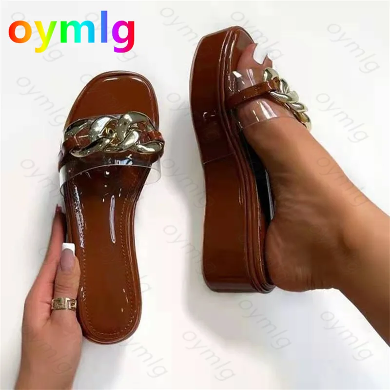 2021 summer European American fashion chain open toe platform sandals and slippers women flat sandals platform
2021 summer European American fashion chain open toe platform sandals and slippers women flat sandals platform