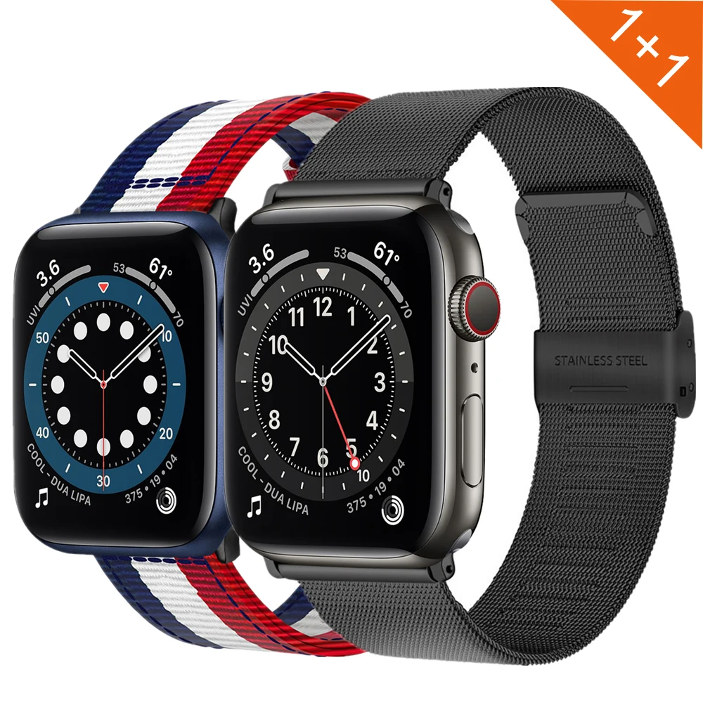 2set straps for apple watch 6 se band 44mm 40mm series 4 5 strap for iwatch 3 42mm 38mm correa mesh loop and nylon watchbands
2set straps for apple watch 6 se band 44mm 40mm series 4 5 strap for iwatch 3 42mm 38mm correa mesh loop and nylon watchbands