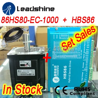 Set sales Leadshine Hybrid Servo Motor 86HS80-EC8.0 NM NEMA 34 and HBS86 drive 24-70 VDC input and encoder extension cable
Set sales Leadshine Hybrid Servo Motor 86HS80-EC8.0 NM NEMA 34 and HBS86 drive 24-70 VDC input and encoder extension cable