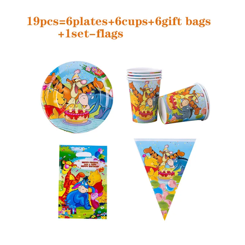 Disney Winnie The Pooh Theme Disposable Tableware Set Plate Napkin Straw Cup Children's Birthday Party Event Decoration Supplies
Disney Winnie The Pooh Theme Disposable Tableware Set Plate Napkin Straw Cup Children's Birthday Party Event Decoration Supplies