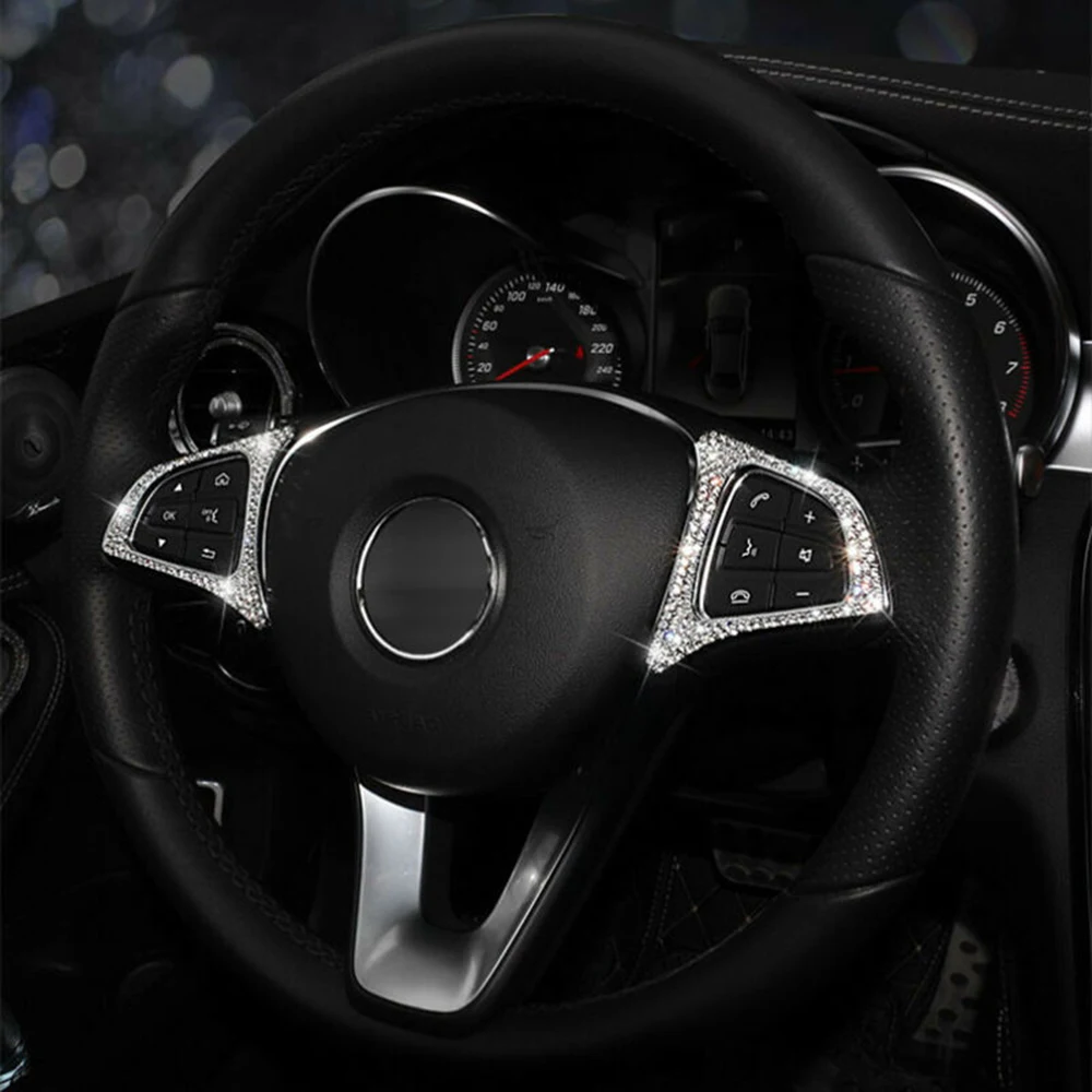 2Pcs/SET Steering Wheel Decoration Button Cover For Benz CLA GLA GLC Silver 
2Pcs/SET Steering Wheel Decoration Button Cover For Benz CLA GLA GLC Silver