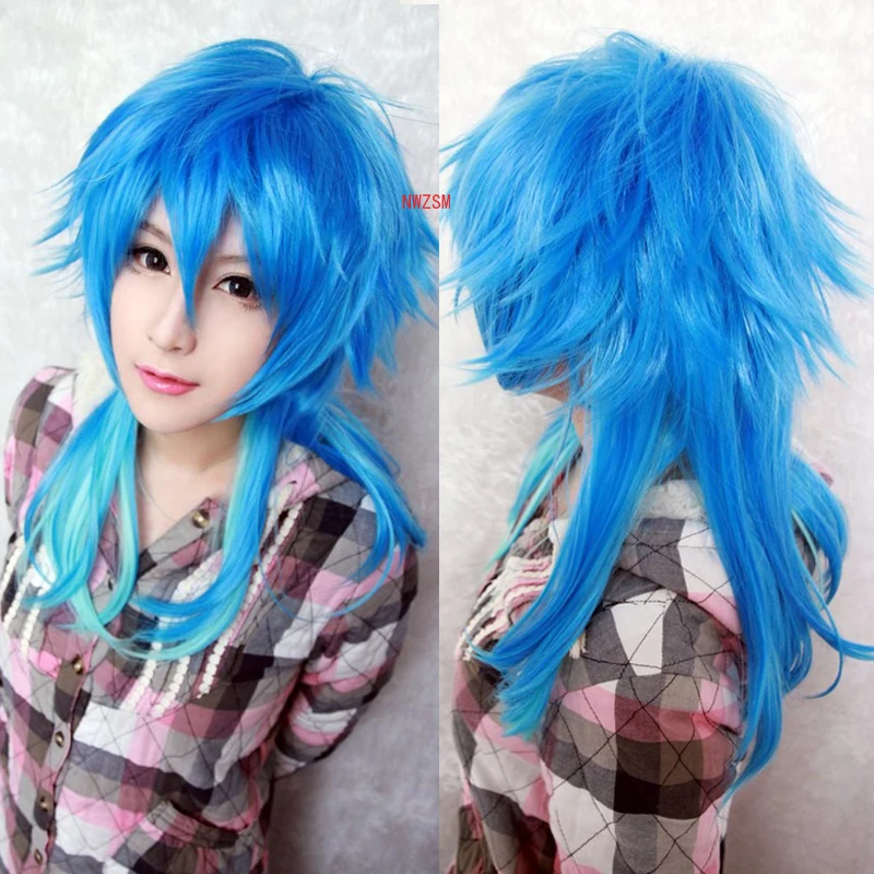 

Dramatical Murder DMMD Seragaki Aoba Wig Ombre Blue Heat Resistant Synthetic Hair Cosplay Wigs + Wig Cap