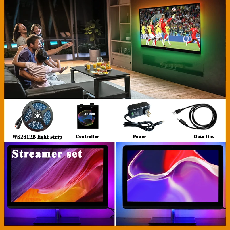 WS2812B Ambilight PC Dream экран USB светодиодная полоса HDTV компьютер монитор Подсветка адресная WS2812 светодиодная полоса окружающий полный комплект
WS2812B Ambilight PC Dream экран USB светодиодная полоса HDTV компьютер монитор Подсветка адресная WS2812 светодиодная полоса окружающий полный комплект