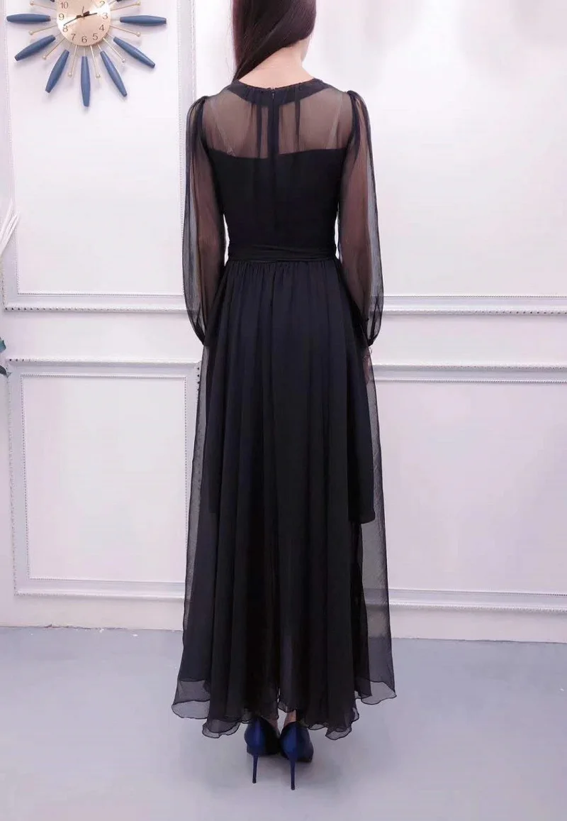 High Quality Silk Dress 2020 Spring Summer Women Sexy Cross V-Neck Belt Patchwork Long Sleeve Mid-Calf Black Green Dress Runway
High Quality Silk Dress 2020 Spring Summer Women Sexy Cross V-Neck Belt Patchwork Long Sleeve Mid-Calf Black Green Dress Runway