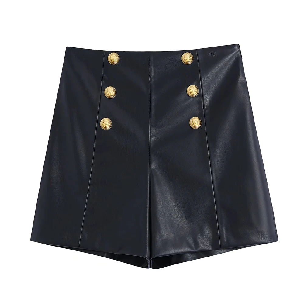 Women's double-breasted PU shorts pocket high waist pure color elegant casual street women's clothing 2021 summer looks thin
Women's double-breasted PU shorts pocket high waist pure color elegant casual street women's clothing 2021 summer looks thin