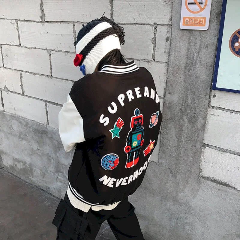 Stitching Baseball Uniform Men's 2021 Youth Spring and Autumn Hip Hop Loose Scorpion Handsome Bright Street Style Jacket
Stitching Baseball Uniform Men's 2021 Youth Spring and Autumn Hip Hop Loose Scorpion Handsome Bright Street Style Jacket