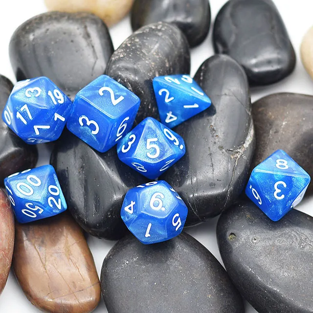 Набор D4 D6 D8 D10 D % D12 D20, многогранные игральные кости с синим блеском для подземелья и ролевых игр с драконом, настольная игра D & D TRPG MTG, игральны...
Набор D4 D6 D8 D10 D % D12 D20, многогранные игральные кости с синим блеском для подземелья и ролевых игр с драконом, настольная игра D & D TRPG MTG, игральны...