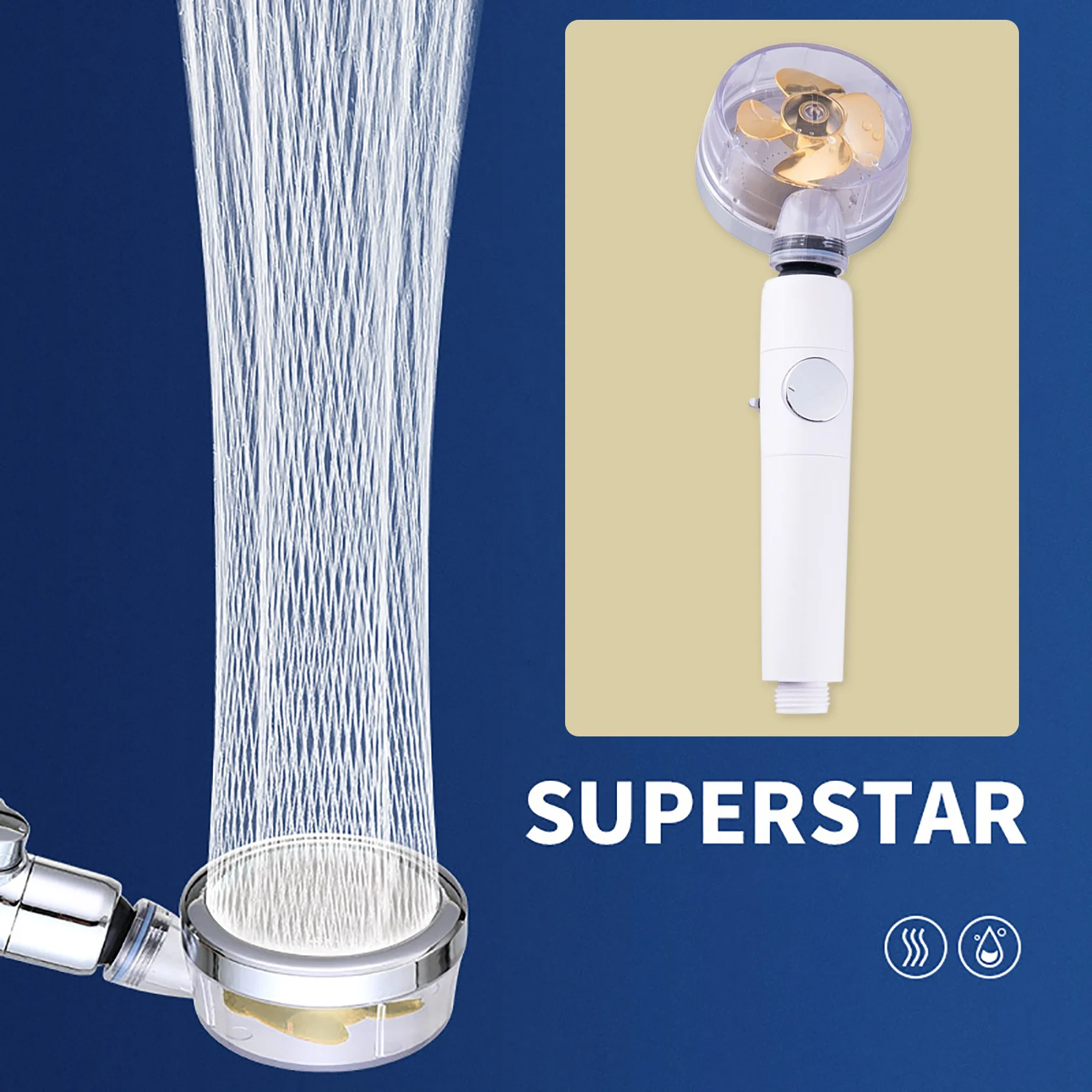 ABS 360 Degree Bathroom Rotating High Pressure Handheld Shower Head Water Pressure Flow Saving Function Spray Nozzle with Filter
ABS 360 Degree Bathroom Rotating High Pressure Handheld Shower Head Water Pressure Flow Saving Function Spray Nozzle with Filter