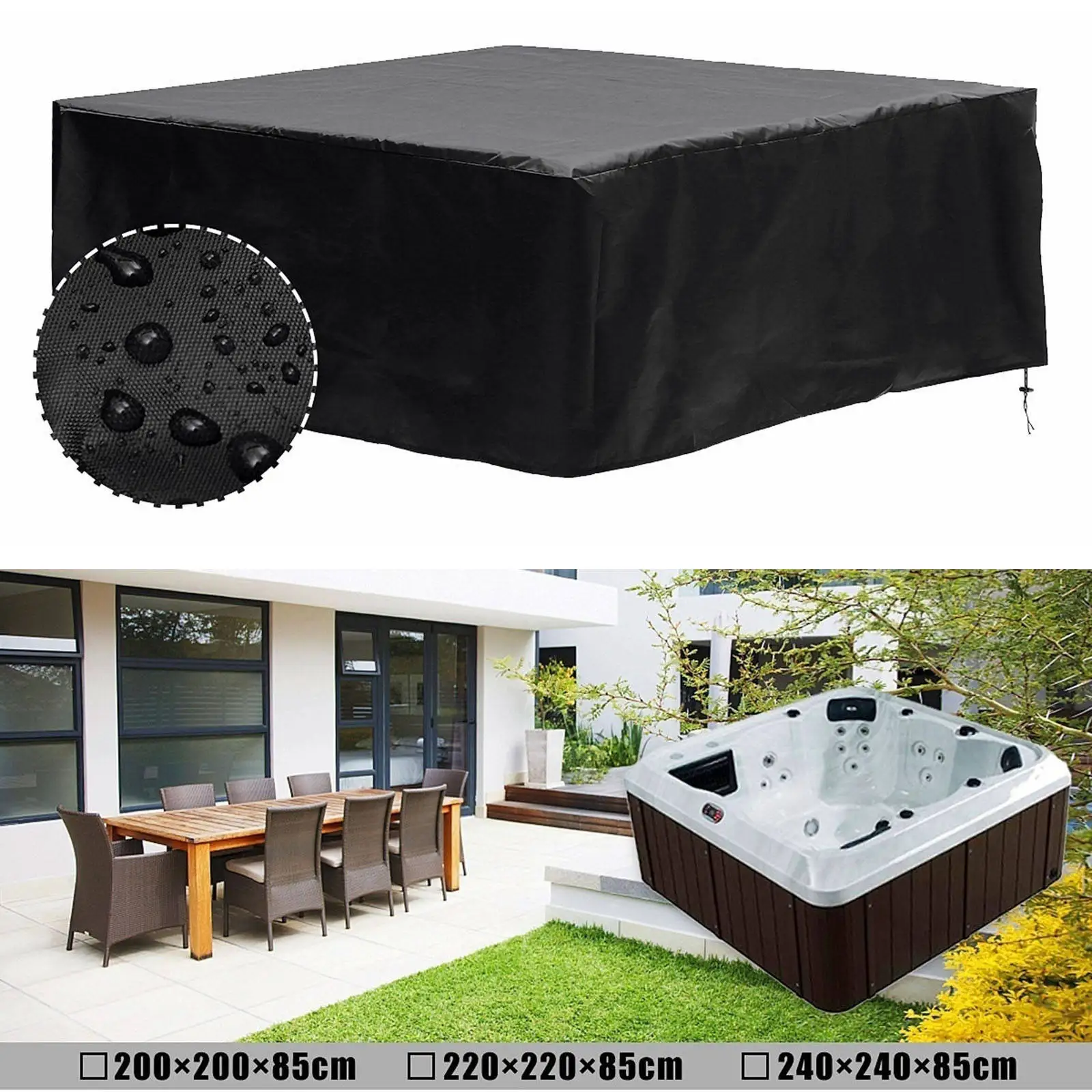 Hot Tub Cover Multipurpose UV Protection Windproof Storage Bag Guard Protective Bathtub Dust Cover for Home Garden Outdoor
Hot Tub Cover Multipurpose UV Protection Windproof Storage Bag Guard Protective Bathtub Dust Cover for Home Garden Outdoor