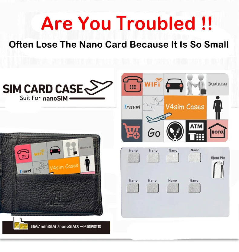 Портативный контейнер для хранения SIM Micro Pin SIM-карт Apple Samsung 56 коробка телефона