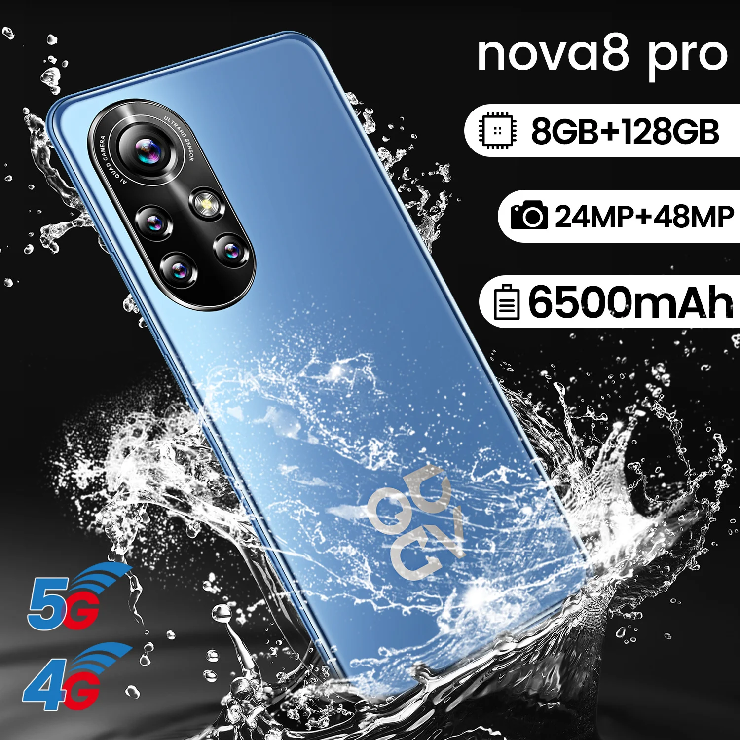 Nova8 Pro Mobile Smartphone Global Version Galaxy 6.8 Inch 6500mAh 8 +256GB HD Full Screen Support Face Unlock Android 11 Phone
Nova8 Pro Mobile Smartphone Global Version Galaxy 6.8 Inch 6500mAh 8 +256GB HD Full Screen Support Face Unlock Android 11 Phone
