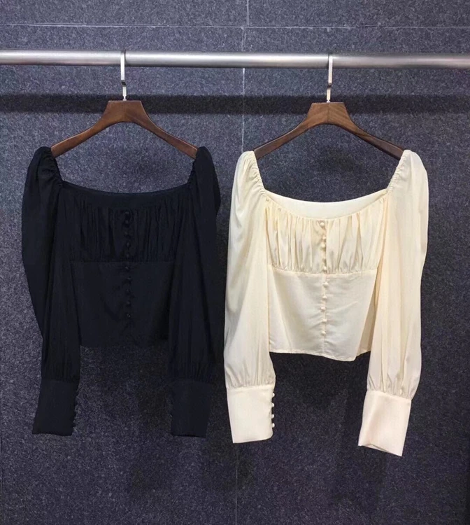 2021 new women fashion long-sleeved square collar wrinkled solid color decorative all-match blouse 804
2021 new women fashion long-sleeved square collar wrinkled solid color decorative all-match blouse 804