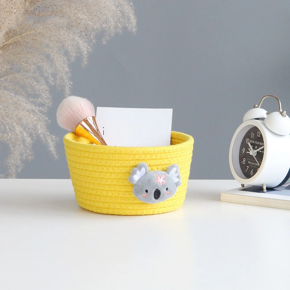 Cotton Rope Storage Baskets Weaving Nordic Home Sundries Baby Toys Storages Basket Desktop Small Organizer Box Cartoon Animal 
Cotton Rope Storage Baskets Weaving Nordic Home Sundries Baby Toys Storages Basket Desktop Small Organizer Box Cartoon Animal