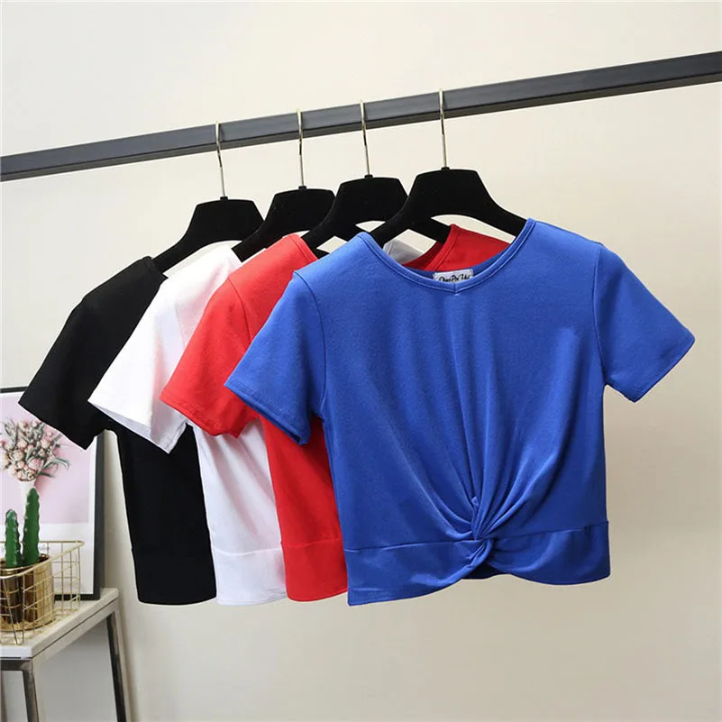 Girls Female Cotton Cross shape T-Shirt Short Sleeve Round Neck Summer Casual Solid T-Shirt High Waist Slim T-shirts for women
Girls Female Cotton Cross shape T-Shirt Short Sleeve Round Neck Summer Casual Solid T-Shirt High Waist Slim T-shirts for women