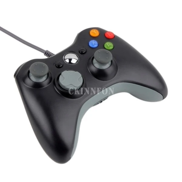 

10Pcs/Lot USB Wired Joypad Gamepad Black Game Controller For Xbox Slim 360 Joystick For Official Microsoft PC For Win 7 / 8 / 10