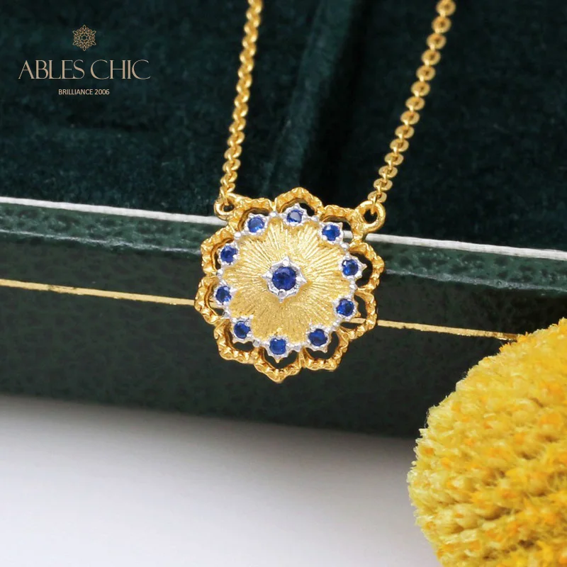 18K Gold Tone Renaissance Silky Floral Sapphire Pendant 925 Silver Filigree Fabric Pattern Wedding Necklace C11N3S25327
18K Gold Tone Renaissance Silky Floral Sapphire Pendant 925 Silver Filigree Fabric Pattern Wedding Necklace C11N3S25327