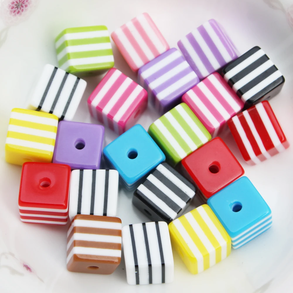 Wholesale 8MM Mixed Color Square Shaped Resin Stripe Beads Handcraft Department Fringe Beads For Bracelet Accessory
Wholesale 8MM Mixed Color Square Shaped Resin Stripe Beads Handcraft Department Fringe Beads For Bracelet Accessory