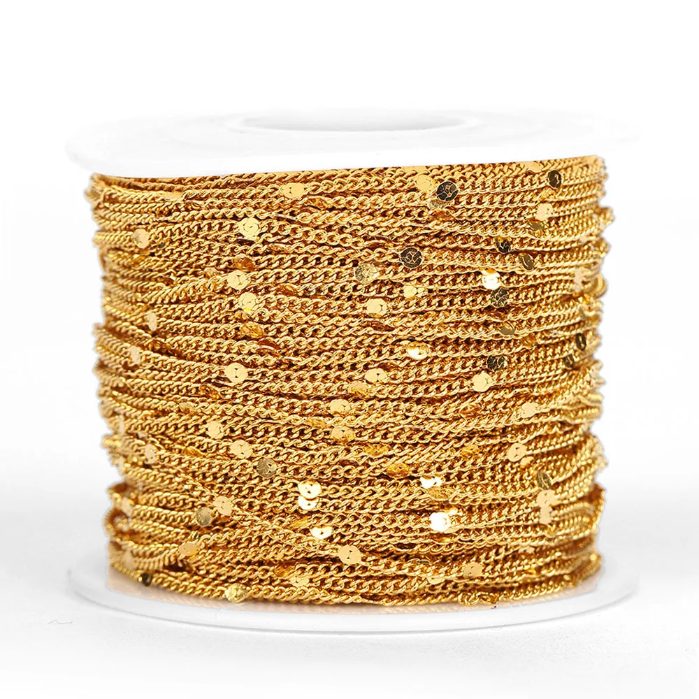 10meters/roll Gold Stainless Steel Chain Necklace Link Chain Accessories for Bracelets Jewelry Making Components Handmade DIY
10meters/roll Gold Stainless Steel Chain Necklace Link Chain Accessories for Bracelets Jewelry Making Components Handmade DIY