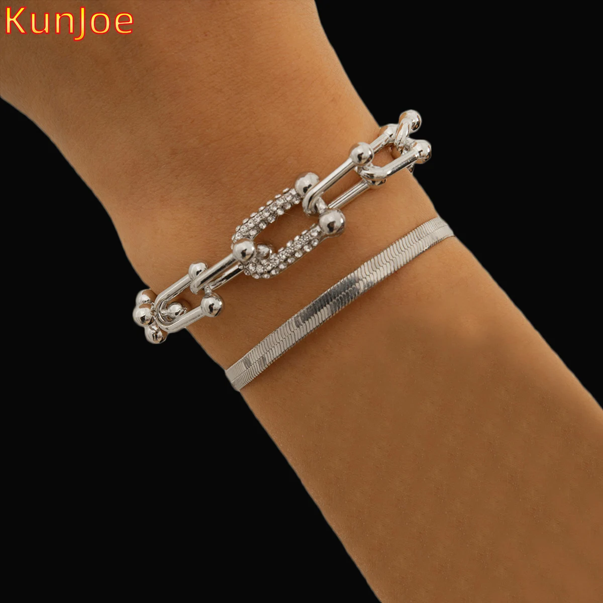 KunJoe Silver Color Statement Bracelet Fashion Crystal U Link Chain Bracelets For Women Snake Chain Bangle Trendy Jewelry Gift
KunJoe Silver Color Statement Bracelet Fashion Crystal U Link Chain Bracelets For Women Snake Chain Bangle Trendy Jewelry Gift