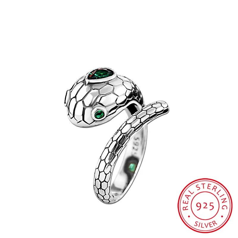 Charm Female Male Green Crystal Ring Real 100% 925 Sterling Silver Wedding Rings For Women Men Punk Snake Animal Engagement Ring
Charm Female Male Green Crystal Ring Real 100% 925 Sterling Silver Wedding Rings For Women Men Punk Snake Animal Engagement Ring