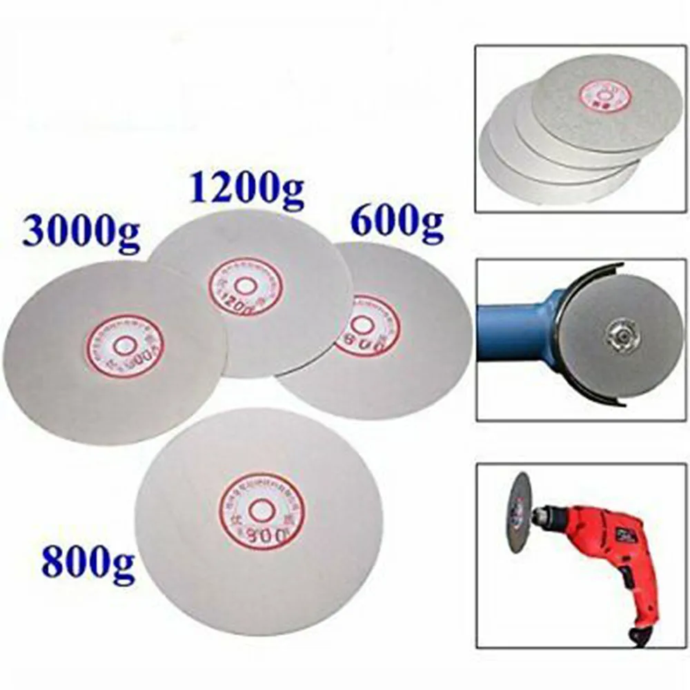 4PCS 6inch Diamond Coated Disc Flat Lap Wheel Grinding Disc Tool 600/800/1200/3000 Grit For Grinding Polishing Jewelry Glass
4PCS 6inch Diamond Coated Disc Flat Lap Wheel Grinding Disc Tool 600/800/1200/3000 Grit For Grinding Polishing Jewelry Glass