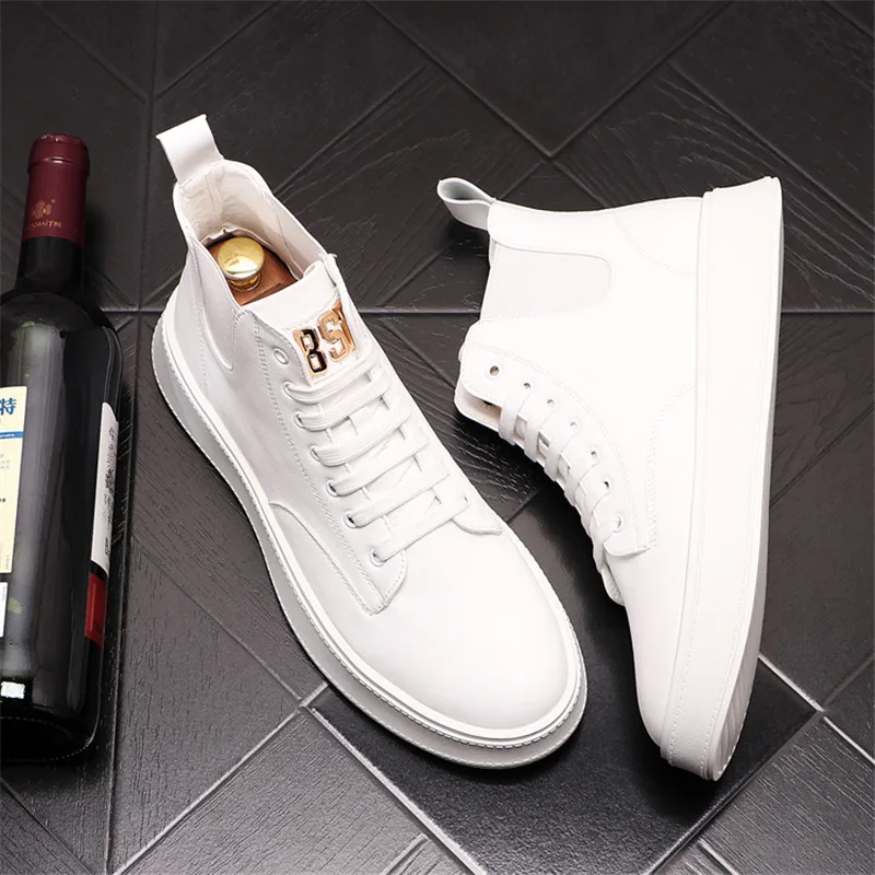 Autumn New Men High Tops White Leather Casual Shoes Hip Hop Punk Luxury Sneakers Martin Ankle Boots Zapatillas Hombre
Autumn New Men High Tops White Leather Casual Shoes Hip Hop Punk Luxury Sneakers Martin Ankle Boots Zapatillas Hombre