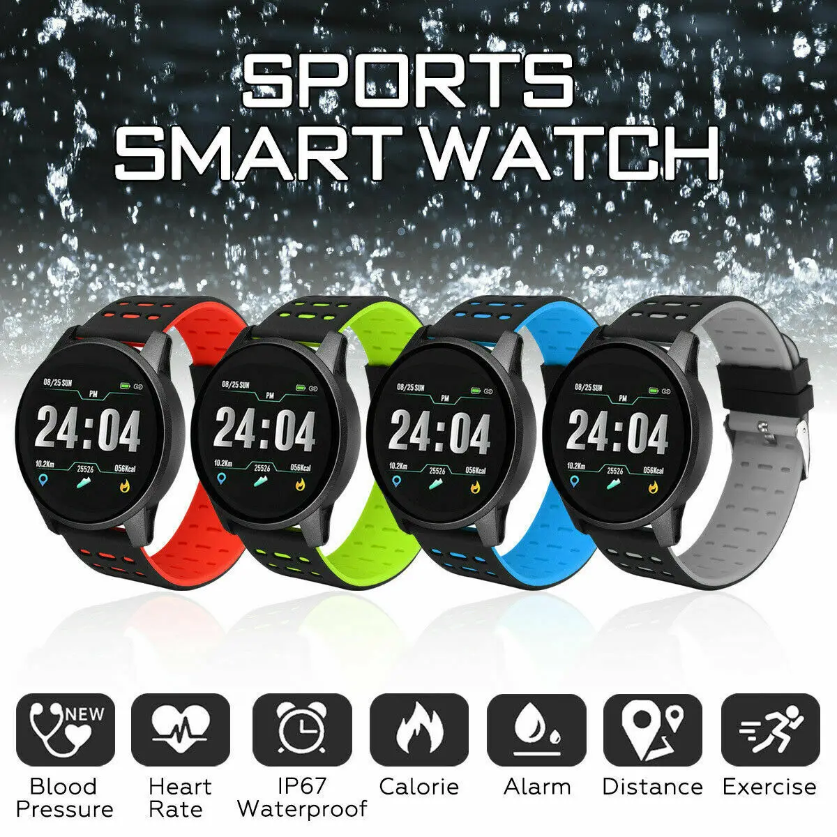 Smart Watch Bracelet Wristband Blood Pressure Heart Rate Monitor for iOS Android
Smart Watch Bracelet Wristband Blood Pressure Heart Rate Monitor for iOS Android