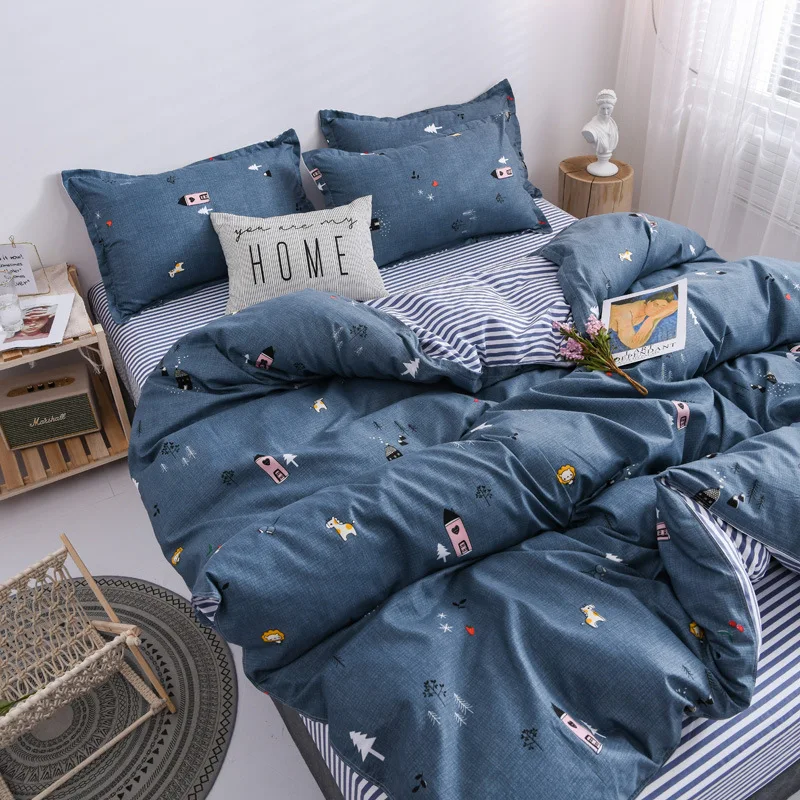 Cartoon Printing Quilt Cover Aloe Cotton Bedspread Pillowcase 4-Piece Set Of Simple Plaid Bedding Single Double Large Household
Cartoon Printing Quilt Cover Aloe Cotton Bedspread Pillowcase 4-Piece Set Of Simple Plaid Bedding Single Double Large Household