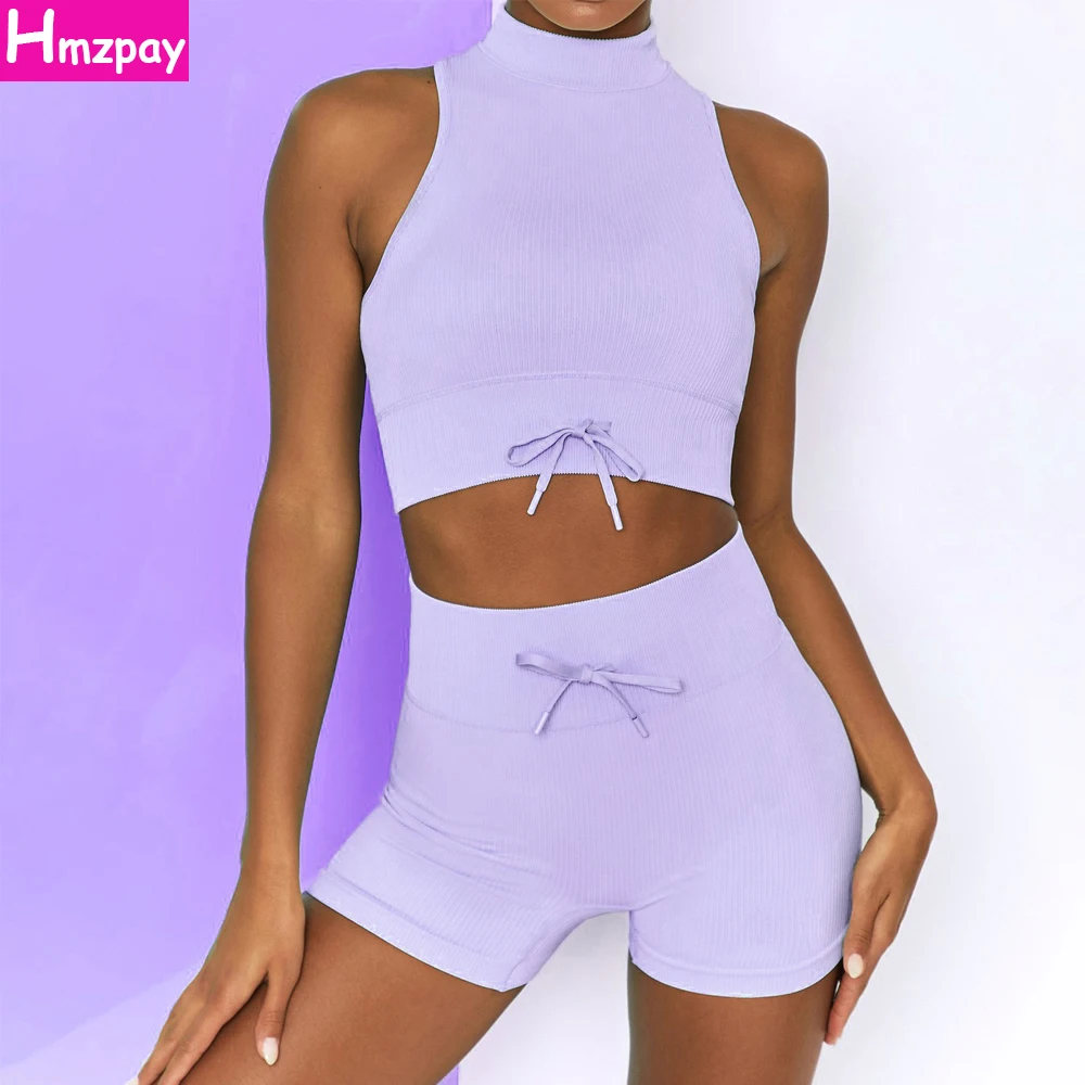 Sexy Seamless Sports Suit Women's 2-Piece Belted Sports Bra Top Yoga Shorts Workout Suit Running Fitness Yoga Suit
Sexy Seamless Sports Suit Women's 2-Piece Belted Sports Bra Top Yoga Shorts Workout Suit Running Fitness Yoga Suit