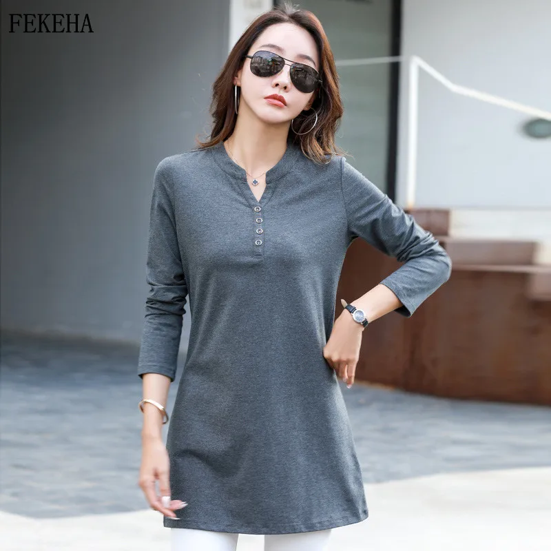 Autumn T-Shirt Women Long SLeeve Slim Tshirt Black Lady Tops V Neck Long Style Female Clothes
Autumn T-Shirt Women Long SLeeve Slim Tshirt Black Lady Tops V Neck Long Style Female Clothes