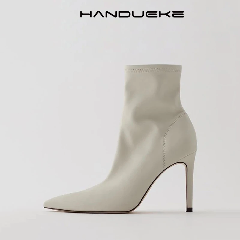 2021 High Heel Stretch Socks Boots Nude Boots Autumn and Winter New Thin Skinny Boots Women Stiletto Pointed Toe Ankle Boots
2021 High Heel Stretch Socks Boots Nude Boots Autumn and Winter New Thin Skinny Boots Women Stiletto Pointed Toe Ankle Boots