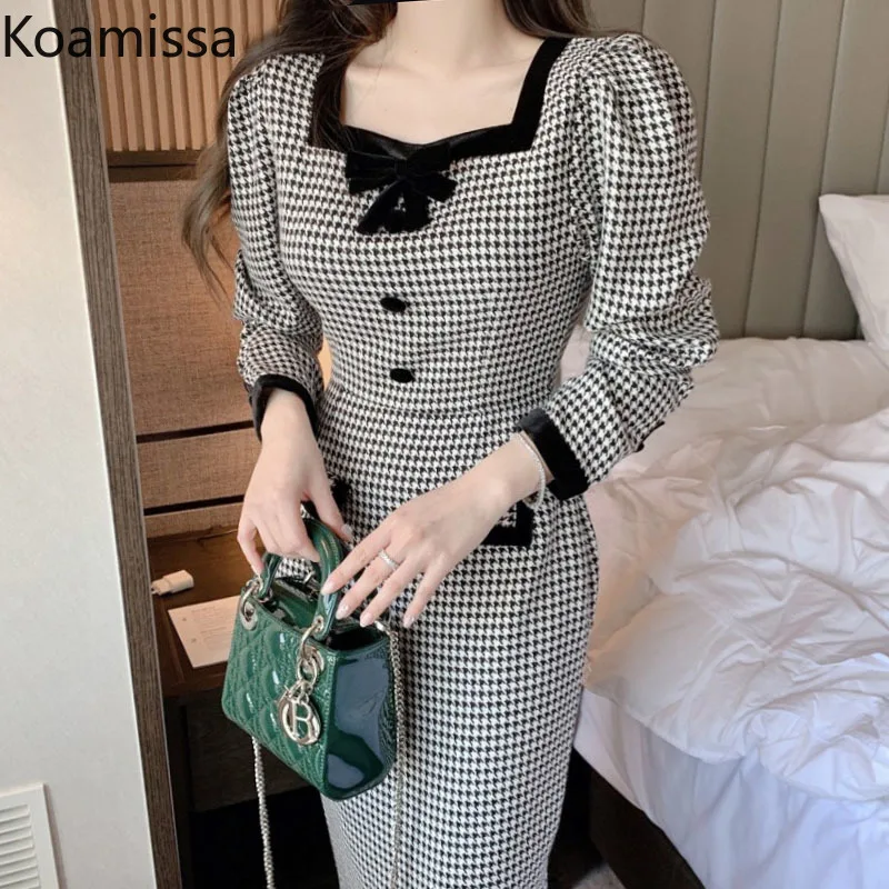 Koamissa French style Plaid Long Dress 2021 Elegant Square Collar Women Dress Autumn Puff Long Sleeve Bodycon Party Dresses Robe
Koamissa French style Plaid Long Dress 2021 Elegant Square Collar Women Dress Autumn Puff Long Sleeve Bodycon Party Dresses Robe