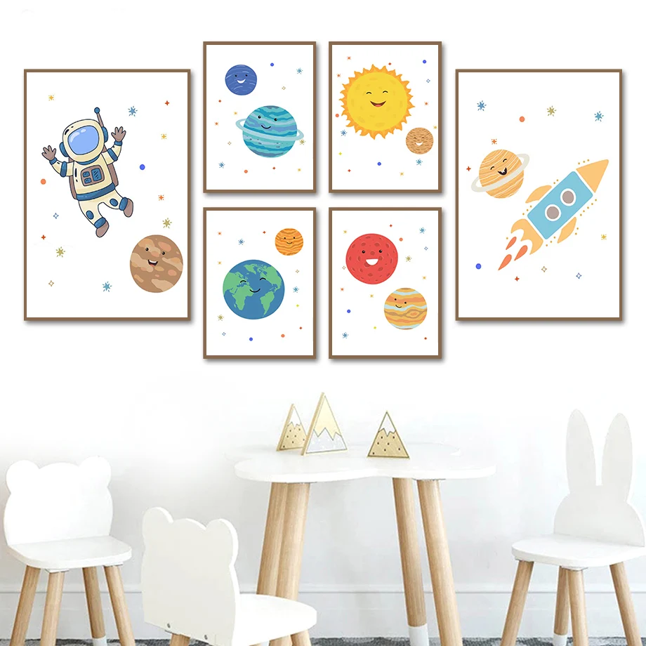 Cartoon Solar System Planet Rocket Astronaut Wall Art Canvas Painting Nordic Posters And Prints Wall Pictures Kids Room Decor
Cartoon Solar System Planet Rocket Astronaut Wall Art Canvas Painting Nordic Posters And Prints Wall Pictures Kids Room Decor