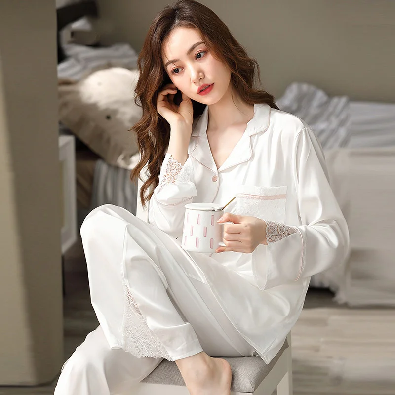 Silk Pajamas Women's Ice Silk Long Sleeve 2021 New Spring And Summer Thin Two Piece Autumn Silk Home Clothes
Silk Pajamas Women's Ice Silk Long Sleeve 2021 New Spring And Summer Thin Two Piece Autumn Silk Home Clothes