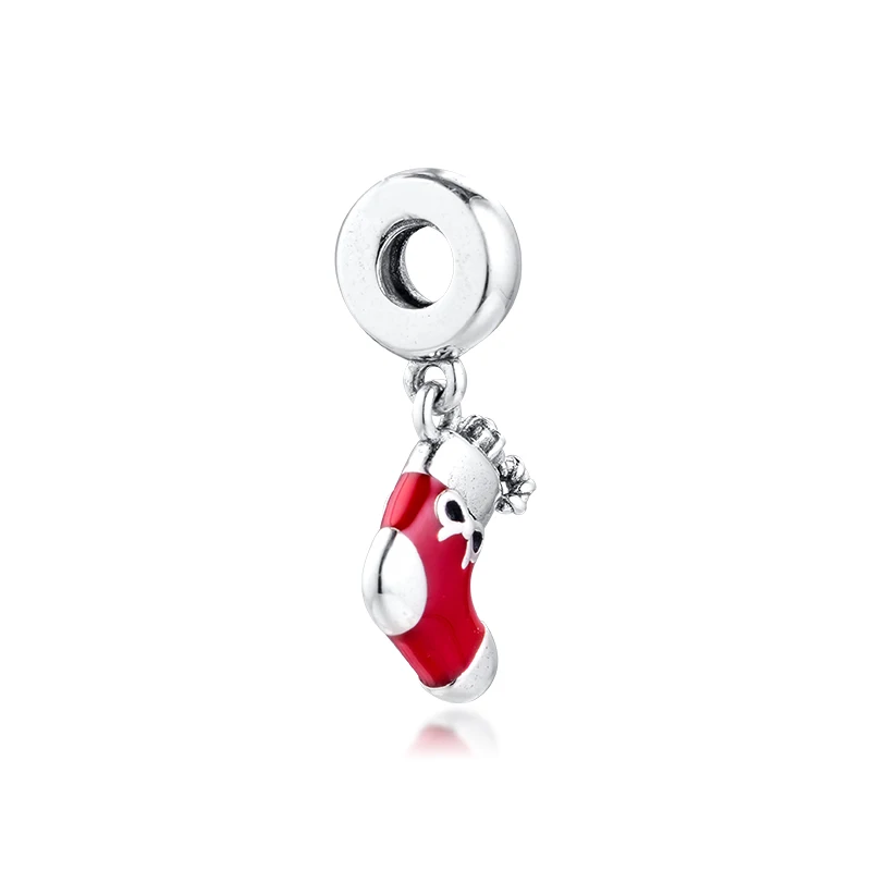Fits for Europe Charms Bracelets Festive Stocking Hanging Beads with Red Enamel 100% 925 Sterling-Silver-Jewelry Free Shipping
Fits for Europe Charms Bracelets Festive Stocking Hanging Beads with Red Enamel 100% 925 Sterling-Silver-Jewelry Free Shipping